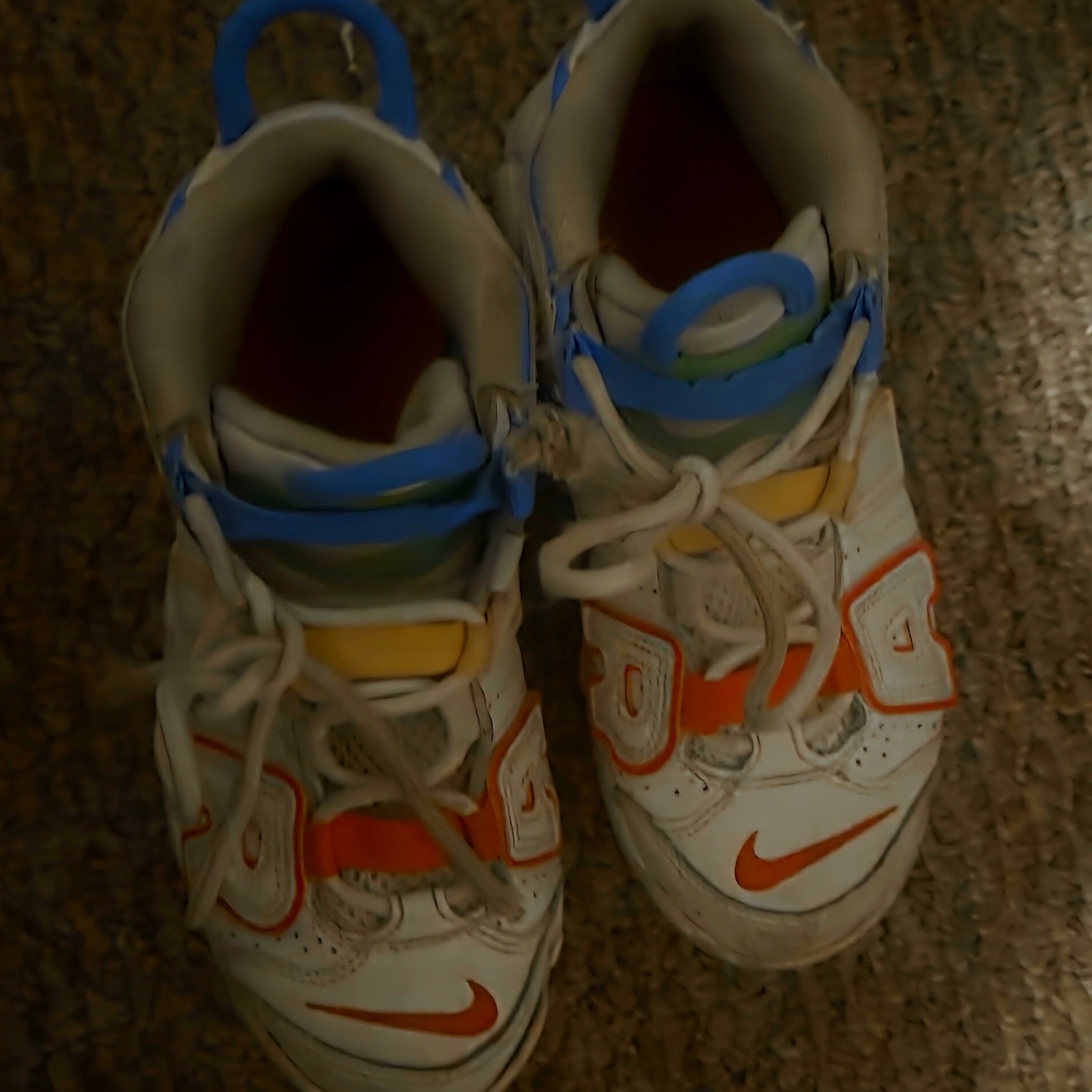 Nike Kids White and Orange Sneakers